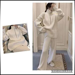 NEW CREAM KNIT LOUNGE PANT SET🤍